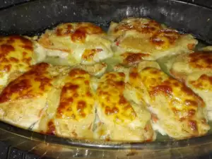 Baked Chicken Breasts with Peppers and Cheese