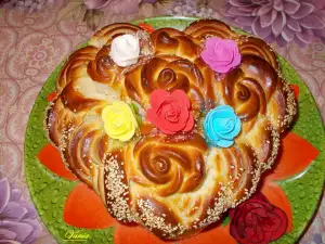 Heart Pita with Roses for St. Valentine`s Day