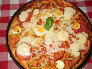 Vegetarian Pizza with Tomatoes and Peppers