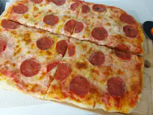 Pizza with Spicy Salami and Cheese