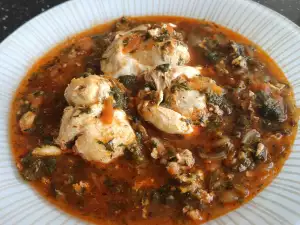 Nettle Stew with Poached Eggs