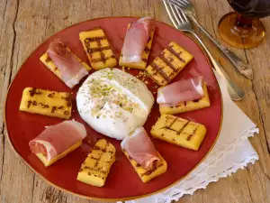 Baked Polenta with Burrata and Prosciutto