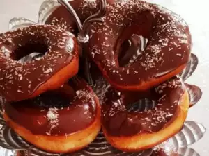 Chocolate Donuts with Homemade Cream