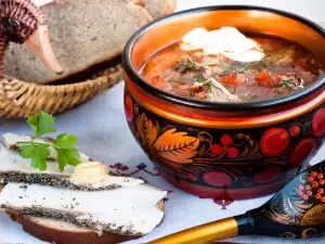 Pork Soup with Celery and Beetroots