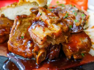 Pork Shanks with Lots of Vegetables in a Clay Pot