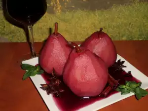 Poached Pears in Merlot with Aromatic Spices