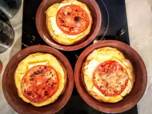 White Cheese and Tomato Clay Pots