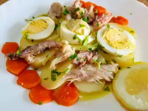 Potatoes, Carrots and Smoked Mackerel Salad