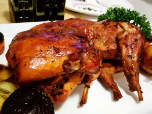 Roasted Rabbit with Mustard and Soy Sauce