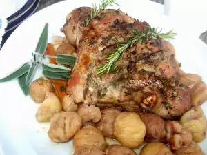 Roasted Turkey Leg with Chestnuts