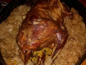 Stuffed Turkey with Sauerkraut in the Oven