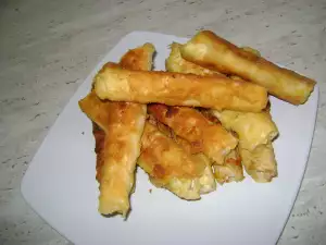 Crunchy Cigars with Potatoes and Fresh Feta Cheese