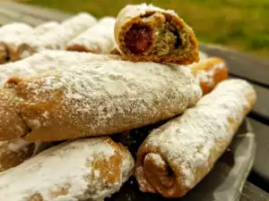 Crunchy Cigars with Turkish Delight and Wine