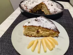 Apple and Walnut Cake with Powdered Sugar