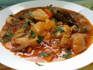 Homemade Stew with Duck and Potatoes