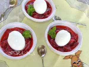 Panna Cotta Eggs with Strawberry Sauce