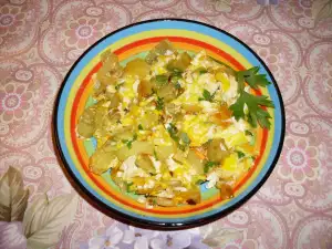 Scrambled Eggs with Zucchini and Peppers