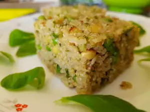 Quinoa Salad with Almond Pesto and Peas