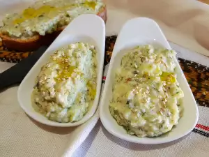 Zucchini Spread with Sesame Seeds and Processed Cheese