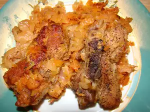 Pork Ribs with Sauerkraut in the Oven