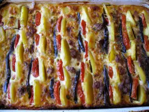 Nicely Arranged Greek Moussaka with Eggplants