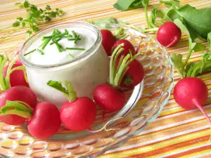 Yogurt with radishes