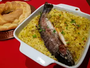 Oven-Baked Trout with Rice and Leeks