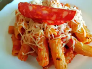 Rigatoni with Chorizo and Chanterelle Mushrooms