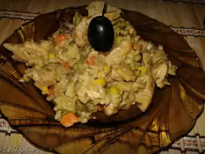 Risotto with Pork and Vegetables in Sauce