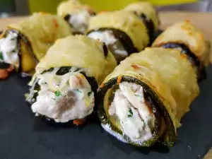 Baked Zucchini Rolls with Turkey and Cottage Cheese