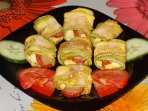 Zucchini Rolls with Fillet and Processed Cheese