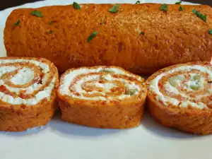 Roll with Baked Peppers