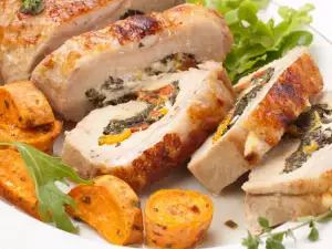 Chicken Roll with Spinach and Feta Cheese