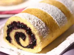 Roll with Jam and Powdered Sugar