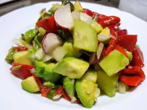 Avocado, Cucumber and Roasted Pepper Salad