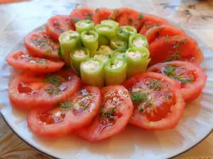 Tomato and Cucumber Salad in Unique Arrangement