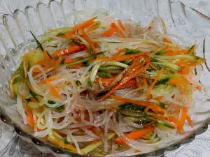 Rice Noodle, Cucumber and Carrot Salad