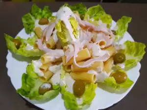 Rigatoni, Caesar Sauce and Turkey Fillet Salad