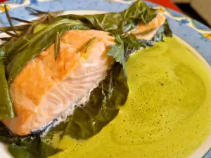 Salmon with Chard Cream