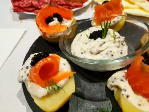 Potatoes with Salmon and Caviar Appetizer