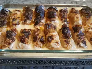 Stuffed Cabbage Leaves in White Sauce