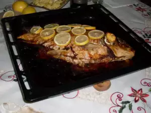 Stuffed Carp with Mushrooms, Walnuts and Pesto