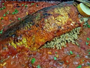 Stuffed Carp with Rice and Mushrooms