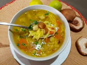 Shiitake Mushroom and Saffron Soup