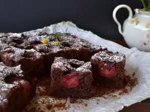 Chocolate Cake with Yogurt and Cherries