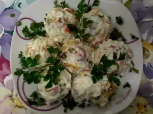 Feta Cheese, Roasted Pepper and Strained Yoghurt Salad