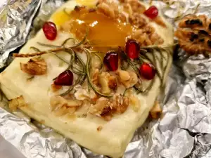 Cheese with Walnuts and Honey in Foil