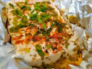 Feta Cheese with Spices and Baked in Foil