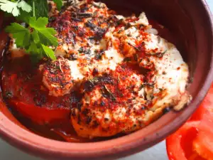 Feta Cheese Under a Lid