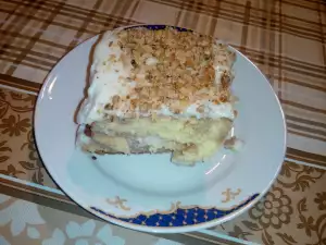 Syruped Cake with Homemade Cream and Layers